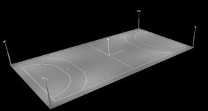 3D simulacija rasvjete rukometnog terena